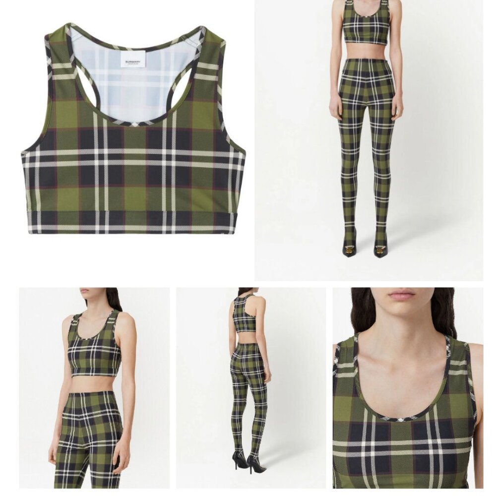 NWT Burberry Vintage Check crop top sports bra